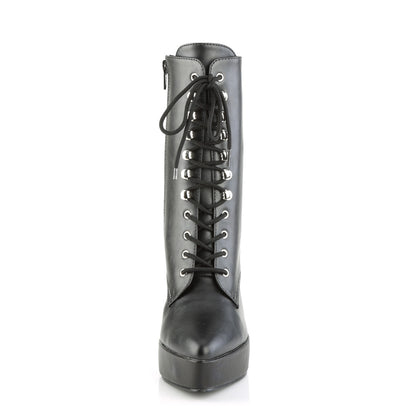 Devious Frauenpumpen INDULGE-1020 BLK Faux Leder