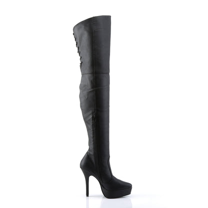 Devious Womens Pumps INDULGE-3011 Blk Leather (P)