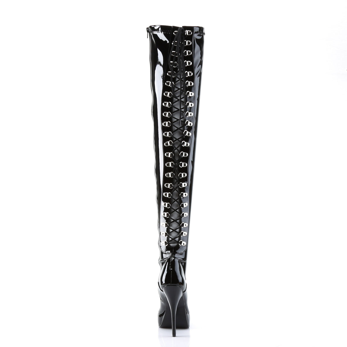 Devious Womens Pumps INDULGE-3063 Blk Str Pat