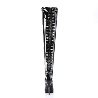 Devious Womens Pumps INDULGE-3063 Blk Str Pat