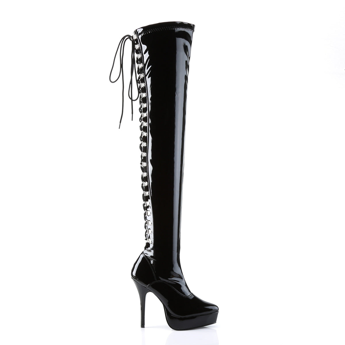Devious Womens Pumps INDULGE-3063 Blk Str Pat
