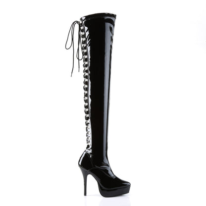 Devious Womens Pumps INDULGE-3063 Blk Str Pat