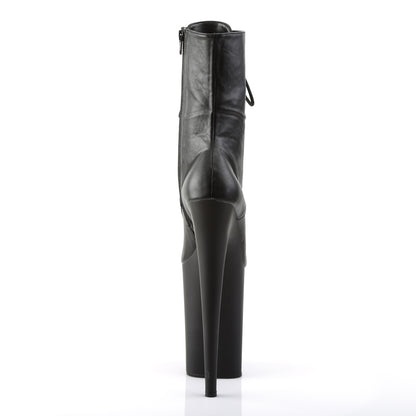 Pleaser Womens Ankle Boots INFINITY-1020 Blk Faux Leather/Blk Matte