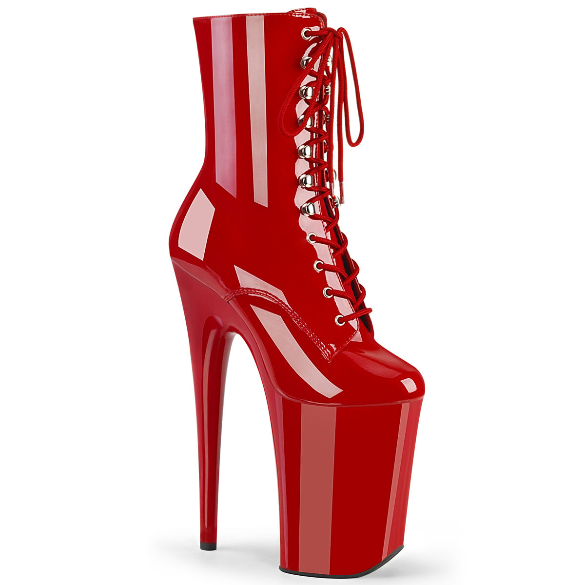 Pleaser Damen Knöchelstiefel INFINITY-1020 rot pat / rot