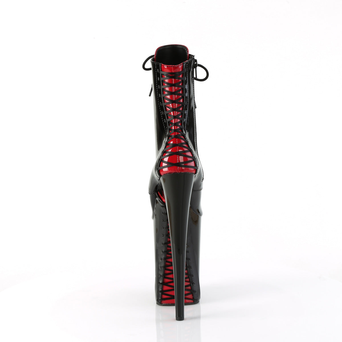 Pleaser  Stiefeletten INFINITY-1020FH BLK-rot Pat/Blk-rot