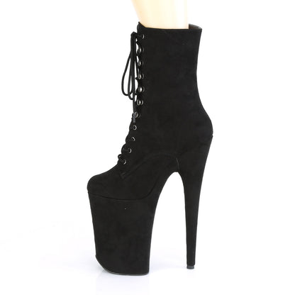 Pleaser Damen Knöchelstiefel INFINITY-1020FS BLK Faux Wildleder / BLK Faux Wildleder