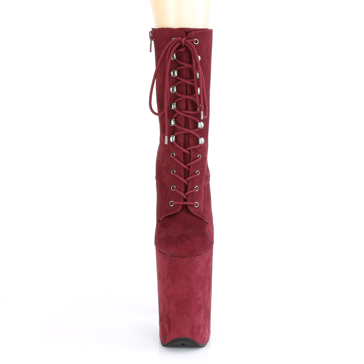Pleaser Damen Knöchelstiefel INFINITY-1020FS Burgund Faux Wildleder / Burgund Faux Wildleder