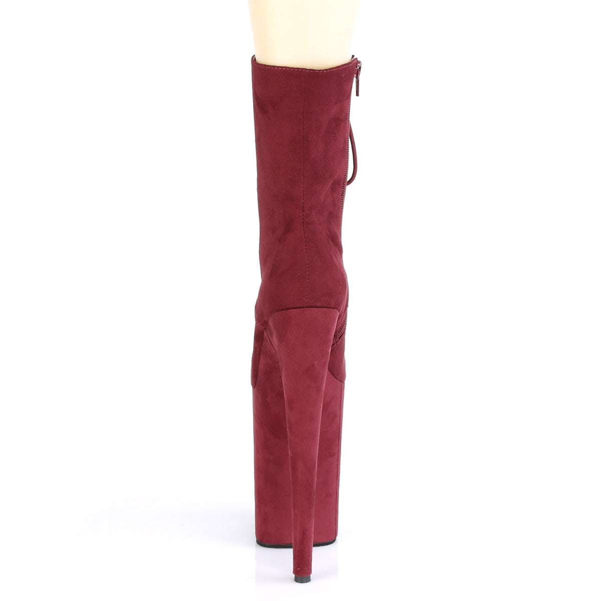 Pleaser Damen Knöchelstiefel INFINITY-1020FS Burgund Faux Wildleder / Burgund Faux Wildleder