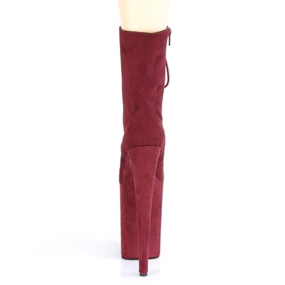 Pleaser Damen Knöchelstiefel INFINITY-1020FS Burgund Faux Wildleder / Burgund Faux Wildleder