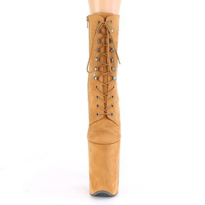 Pleaser Damen Knöchelstiefel INFINITY-1020FS. Camel Faux Wildleder /Camel Faux Wildleder.