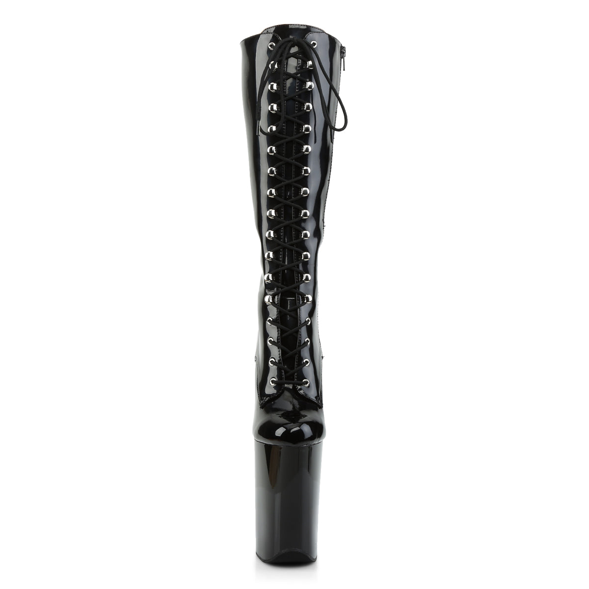 Pleaser Womens Boots. INFINITY-2020 BLK Pat / BLK