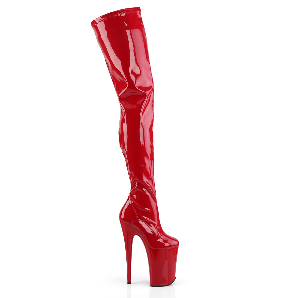 Pleaser Womens Boots. INFINITY-4000 Red Str Pat / rot