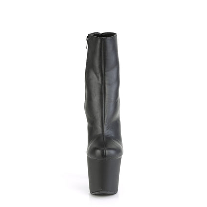 Pleaser Damen Sandalen IRONGRIP-1042 BLK-Faux-Leder / BLK Matt-SLV gebürstet