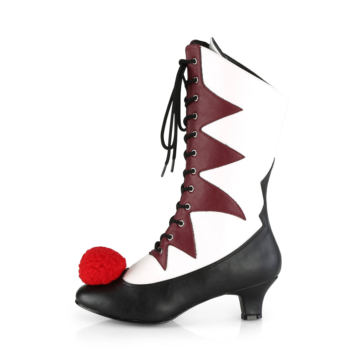 Funtasma Womens Boots. IT-120 WHITE-BURGUND PU