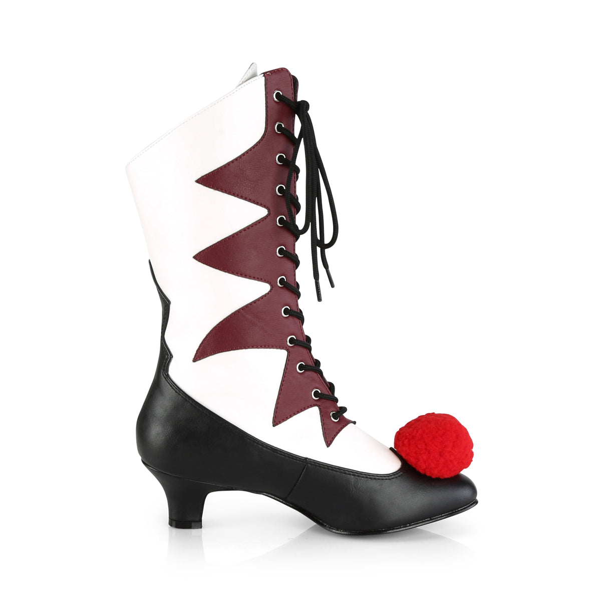 Funtasma Womens Boots. IT-120 WHITE-BURGUND PU