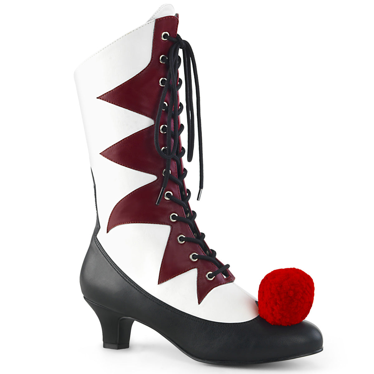 Funtasma Womens Boots. IT-120 WHITE-BURGUND PU