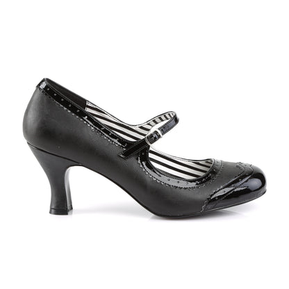 Pleaser Pink Label Womens Pumps JENNA-06 Blk Faux Leather-Pat