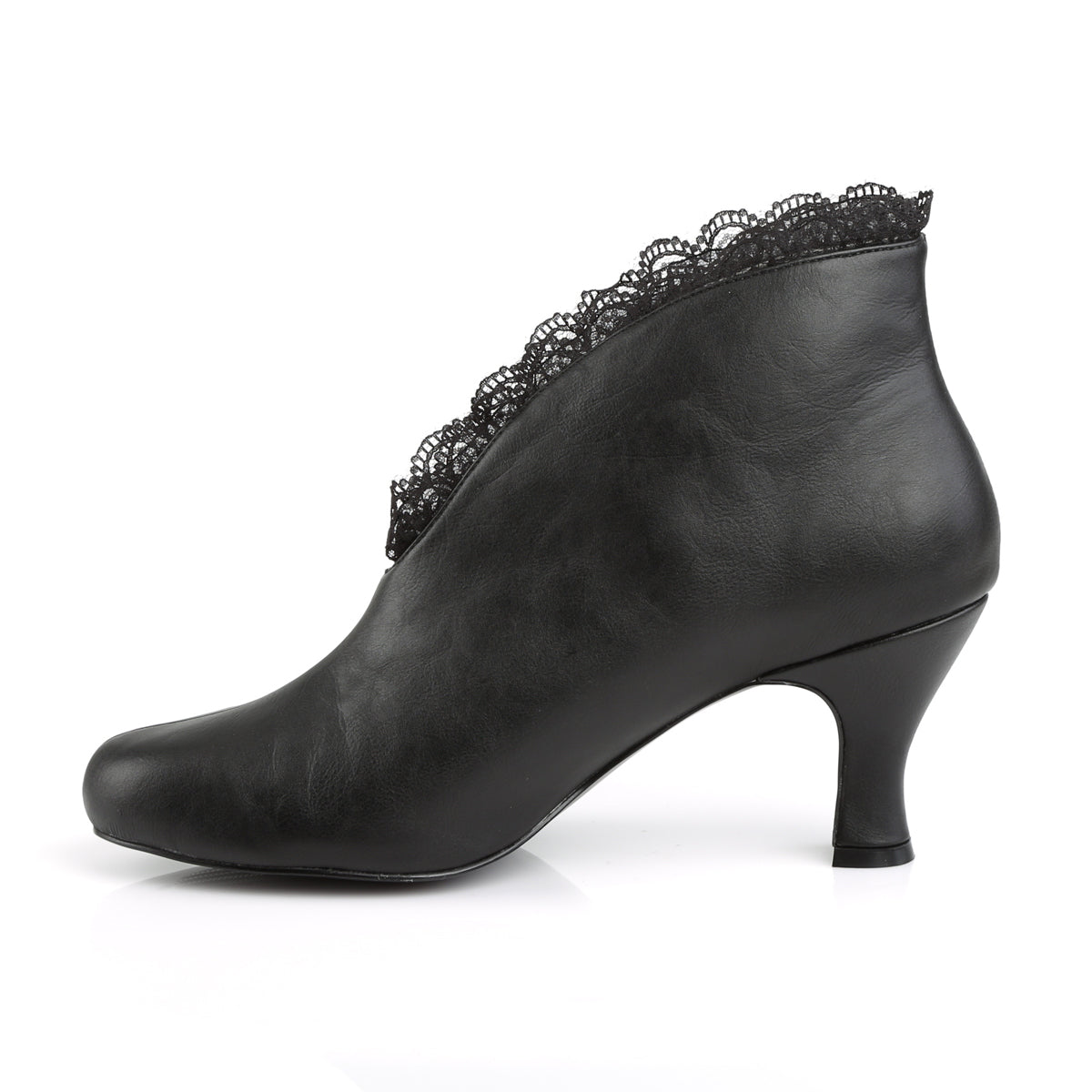 Pleaser Pink Label Damen Knöchelstiefel JENNA-105 blk faux lederspitze