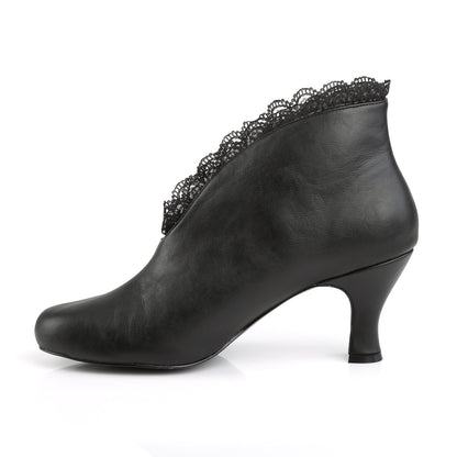 Pleaser Pink Label Damen Knöchelstiefel JENNA-105 blk faux lederspitze