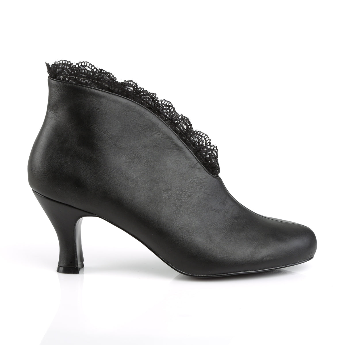 Pleaser Pink Label Damen Knöchelstiefel JENNA-105 blk faux lederspitze