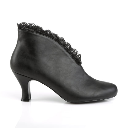 Pleaser Pink Label Damen Knöchelstiefel JENNA-105 blk faux lederspitze