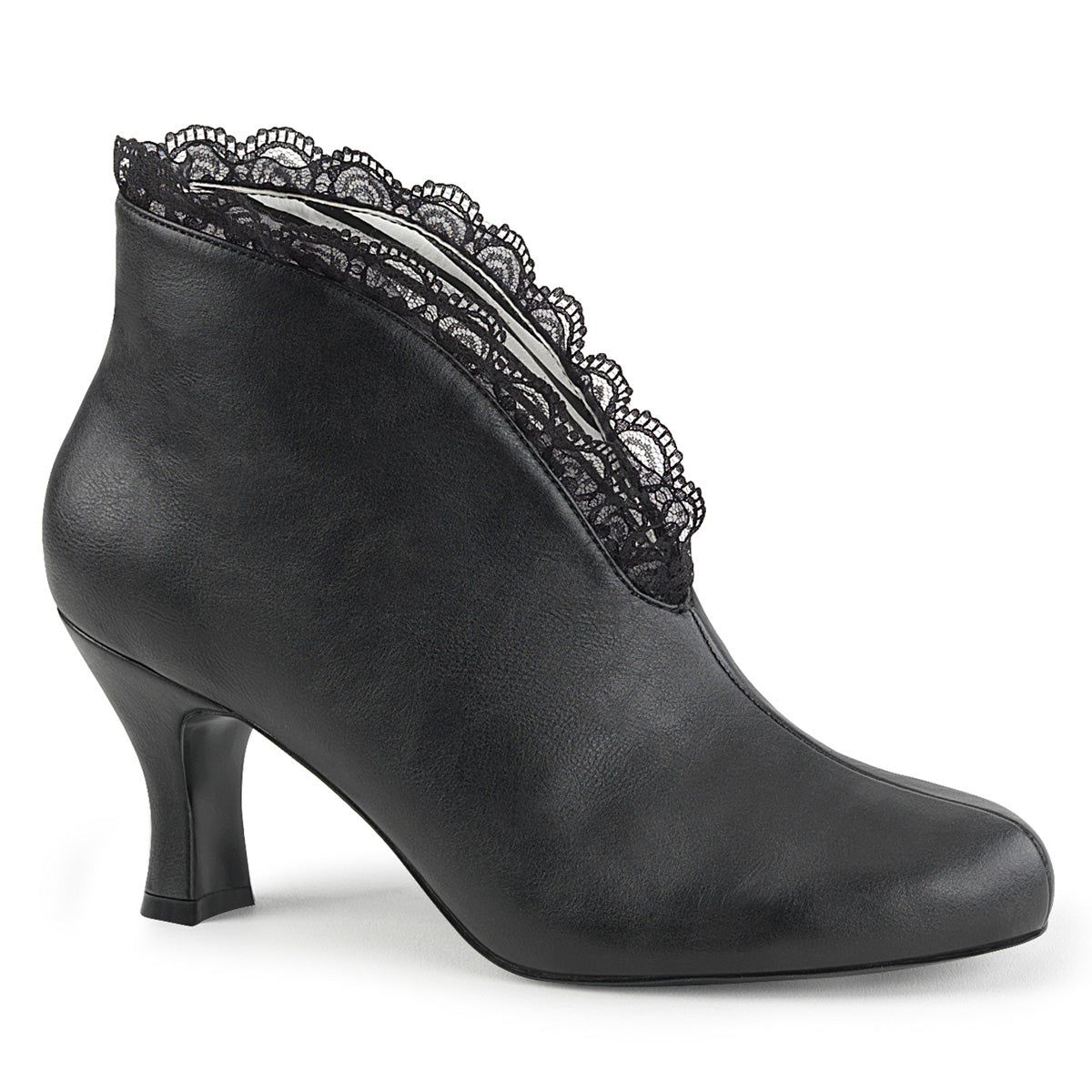 Pleaser Pink Label Damen Knöchelstiefel JENNA-105 blk faux lederspitze