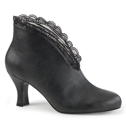 Pleaser Pink Label Damen Knöchelstiefel JENNA-105 blk faux lederspitze