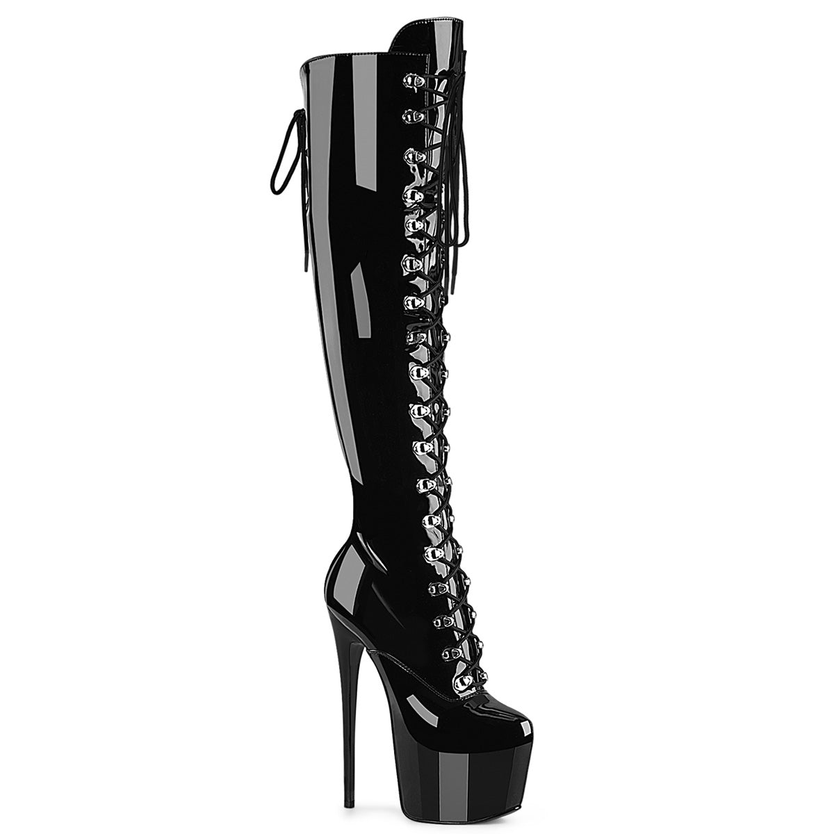 Pleaser Women's Platform Shoes JUBILANT-3012 Blk Str. Pat
