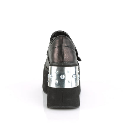 DemoniaCult Womens Pumps KERA-13 Blk-Pewter Vegan Leather