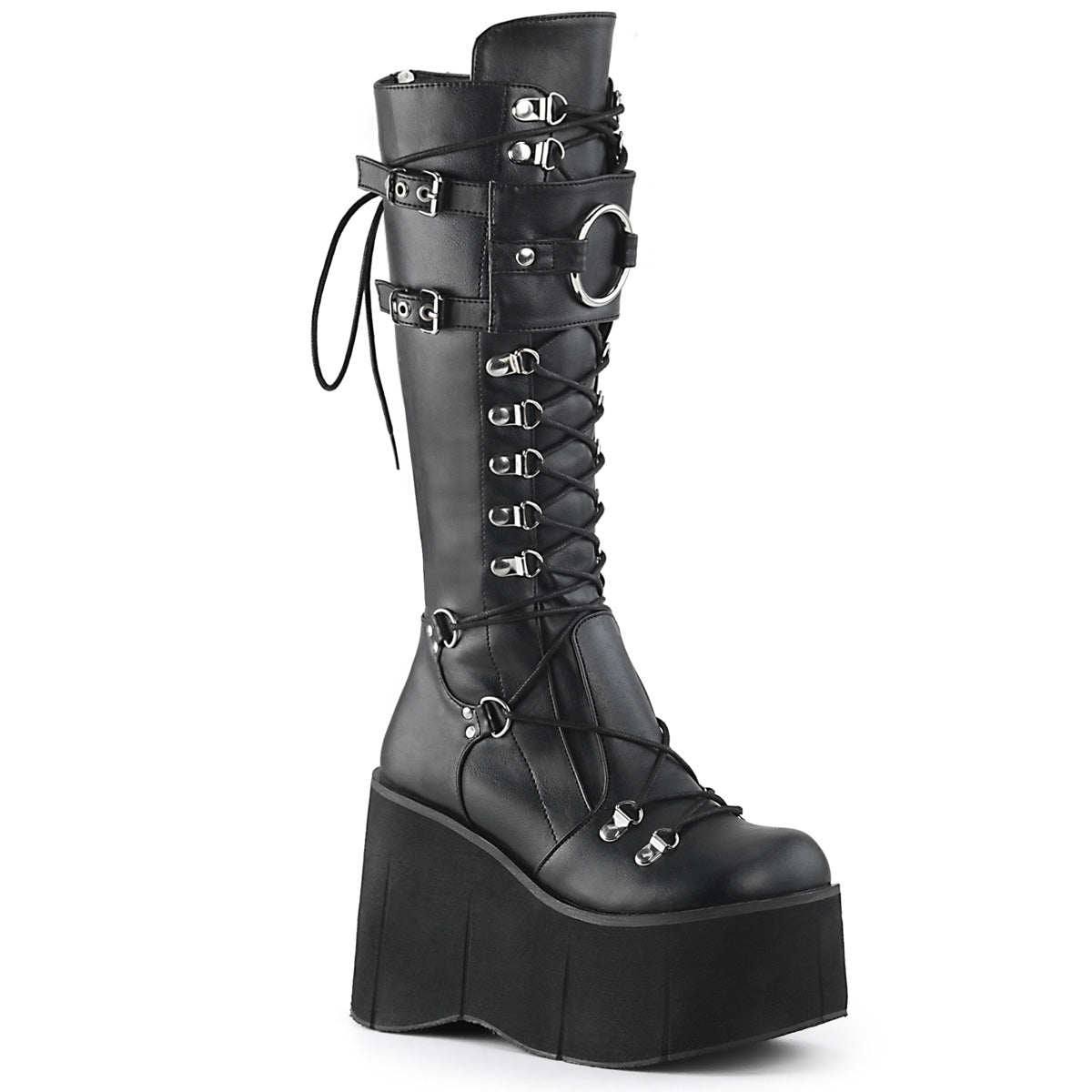 DemoniaCult Frauenstiefel KERA-200 BLK Vegan Leder