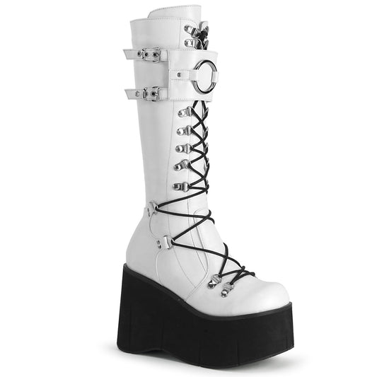 DemoniaCult Frauenstiefel KERA-200 wht veganes Leder