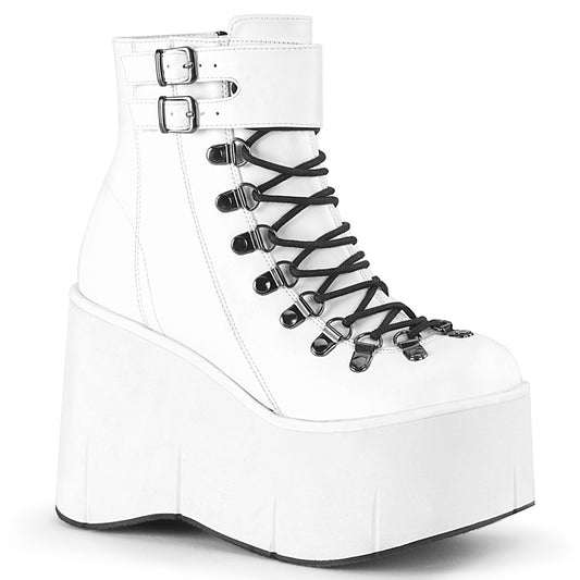 DemoniaCult Damenknöchelstiefel KERA-21 wht veganes Leder