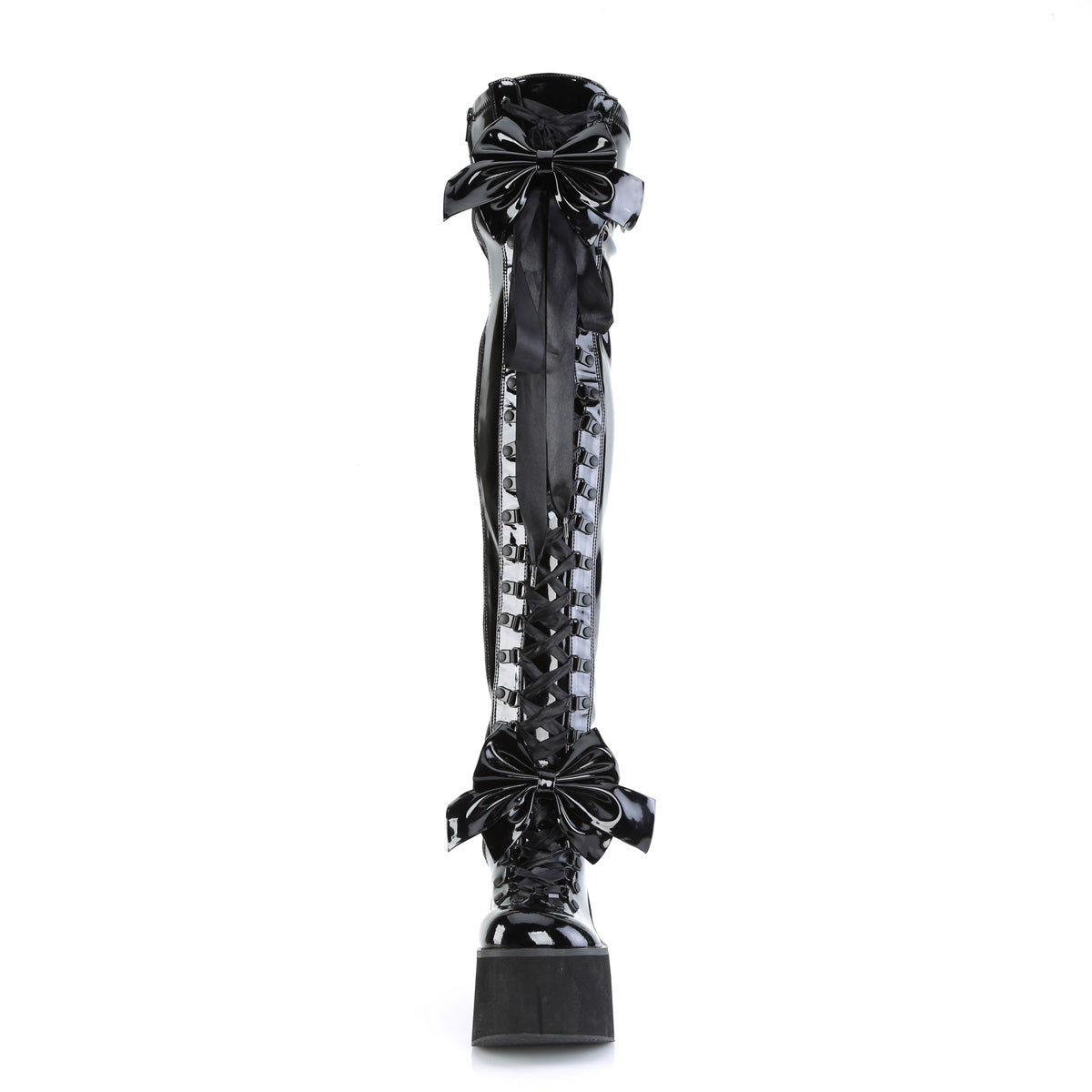 DemoniaCult Frauenstiefel KERA-303 BLK Stretch Patent