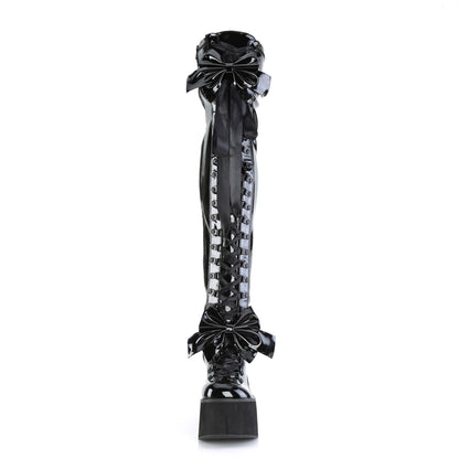 DemoniaCult Frauenstiefel KERA-303 BLK Stretch Patent