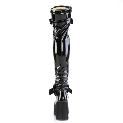 DemoniaCult Frauenstiefel KERA-303 BLK Stretch Patent