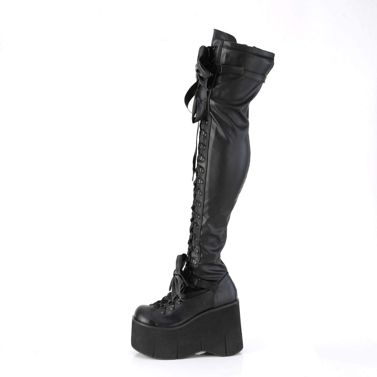 DemoniaCult Frauenstiefel KERA-303 BLK Stretch Vegan Leder