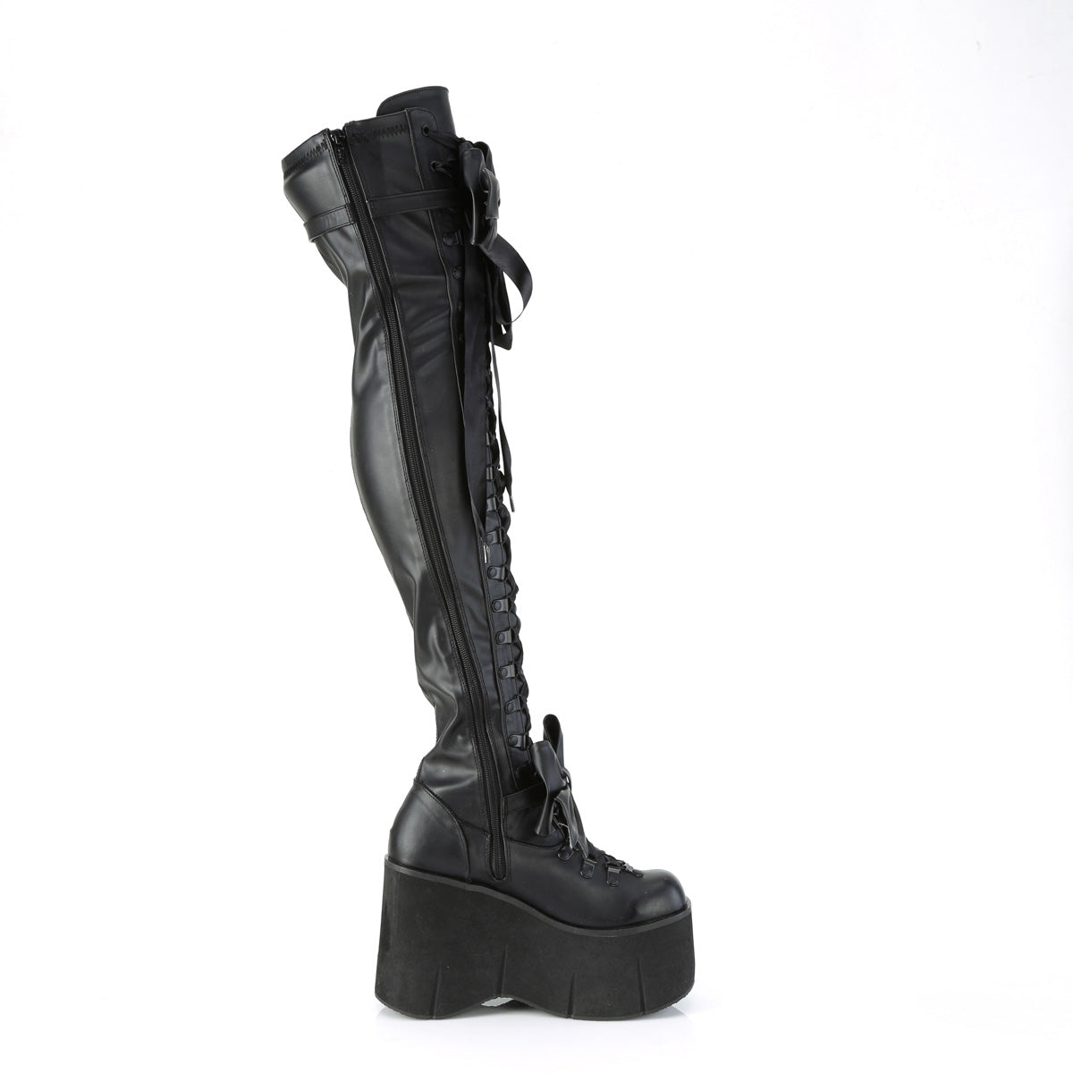 DemoniaCult Frauenstiefel KERA-303 BLK Stretch Vegan Leder