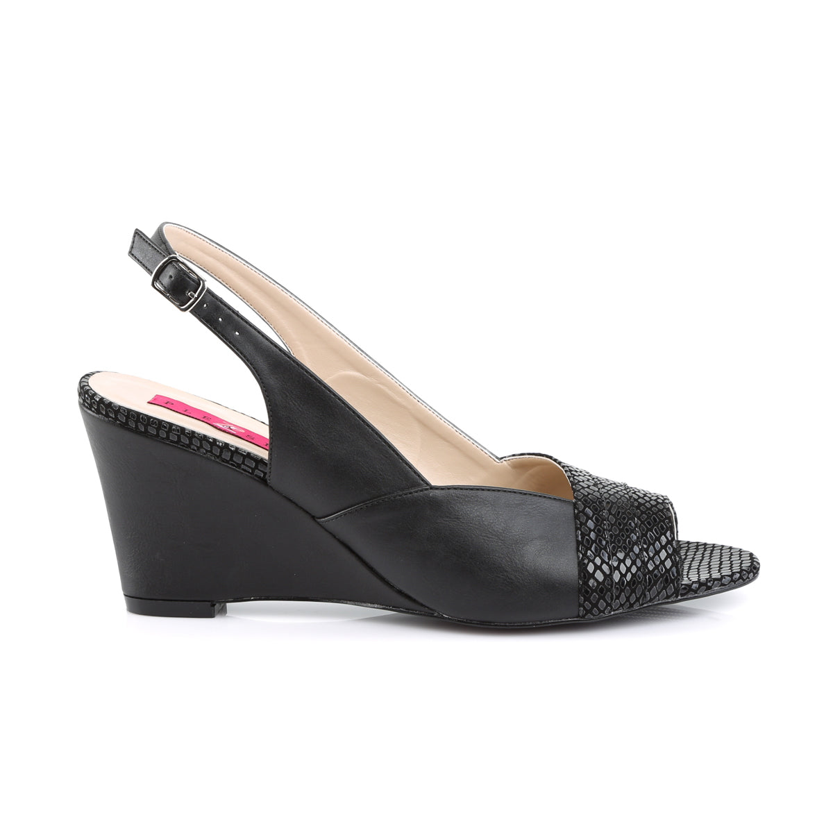 Pleaser Pink Label Frauenpumpen KIMBERLY-01SP BLK FAUX Leder