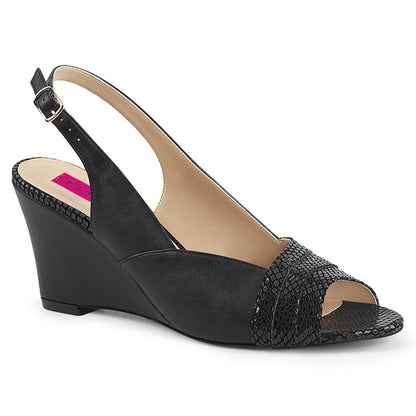 Pleaser Pink Label Frauenpumpen KIMBERLY-01SP BLK FAUX Leder