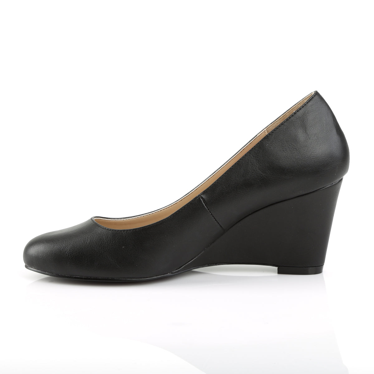 Pleaser Pink Label Womens Pumps KIMBERLY-08 Blk Faux Leather