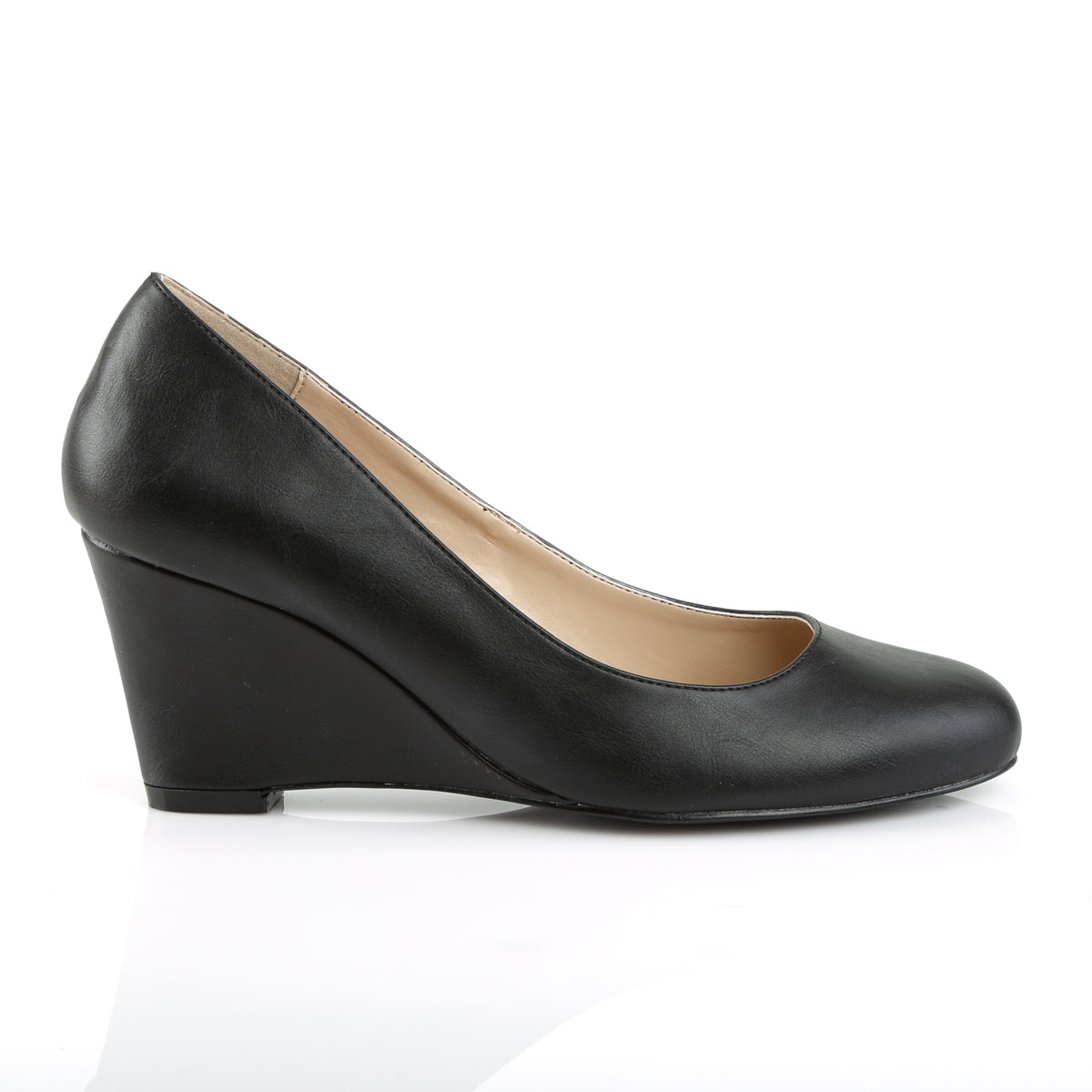 Pleaser Pink Label Womens Pumps KIMBERLY-08 Blk Faux Leather