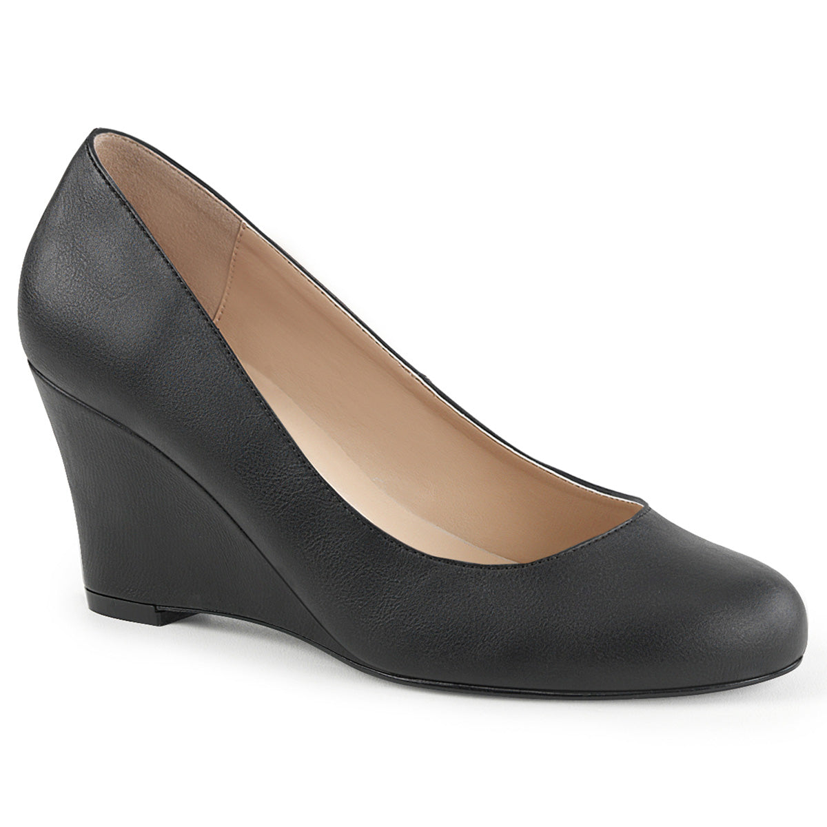 Pleaser Pink Label Womens Pumps KIMBERLY-08 Blk Faux Leather