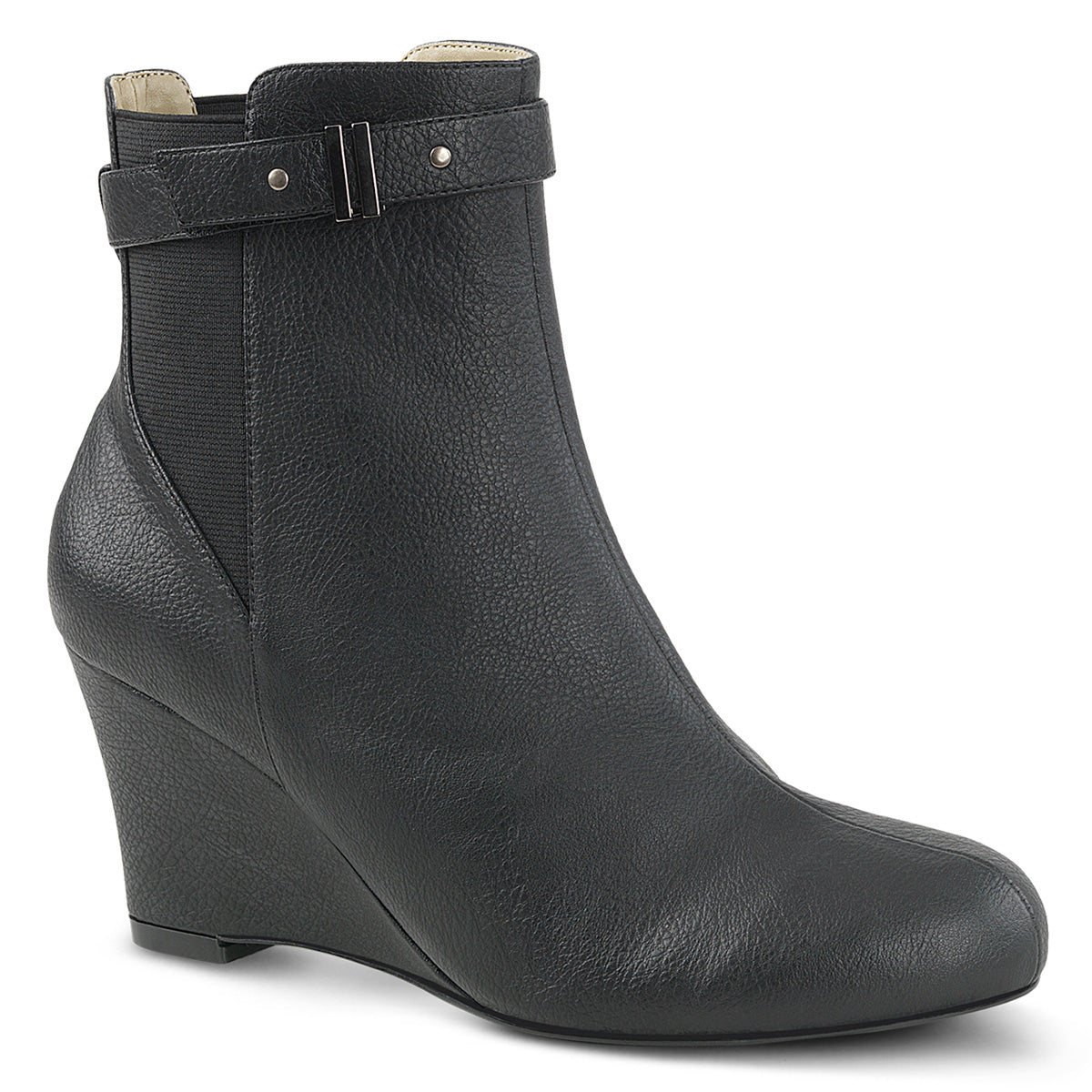 Pleaser Pink Label Damen Knöchelstiefel KIMBERLY-102 BLK-Faux-Leder