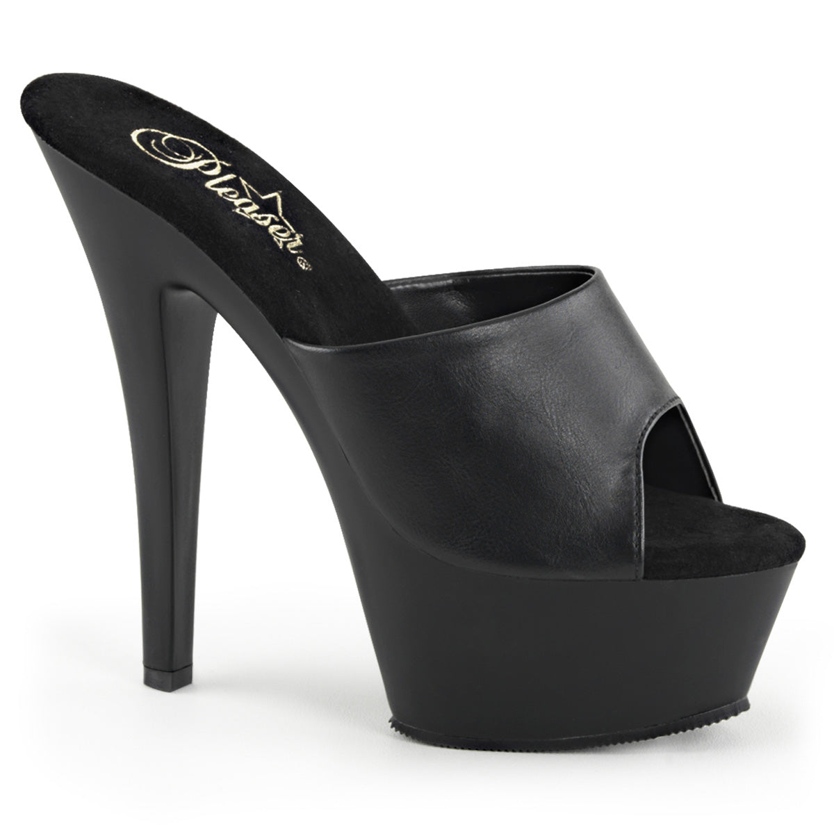 Pleaser Damen Sandalen KISS-201 BLK Faux Leder / BLK Matte