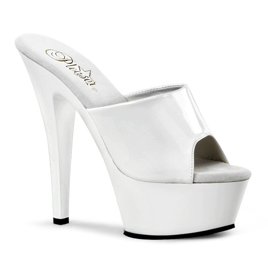 Pleaser Damen Sandalen KISS-201 WHT PAT / WHT