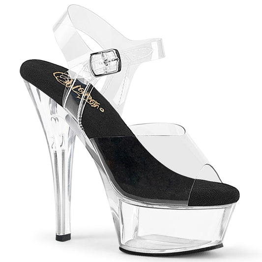 Pleaser Women's Platform Shoes KISS-208 Clr-Blk/Clr
