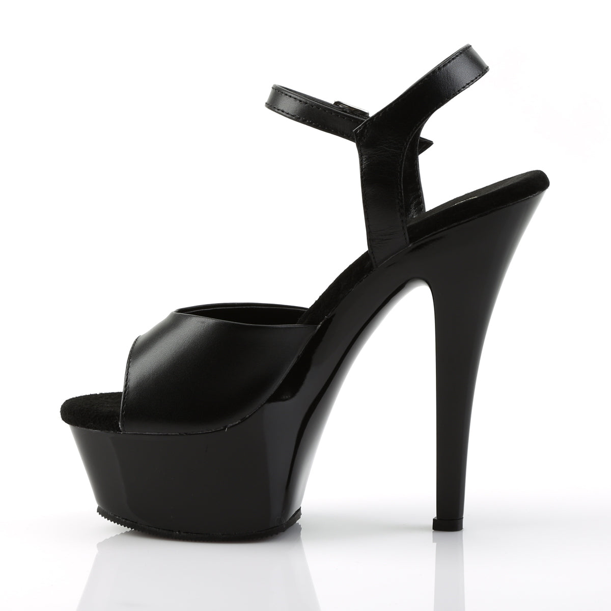 Pleaser Damen Sandalen KISS-209 BLK-Leder / BLK
