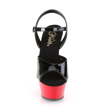 Pleaser Womens Sandals KISS-209 Blk Pat/Red