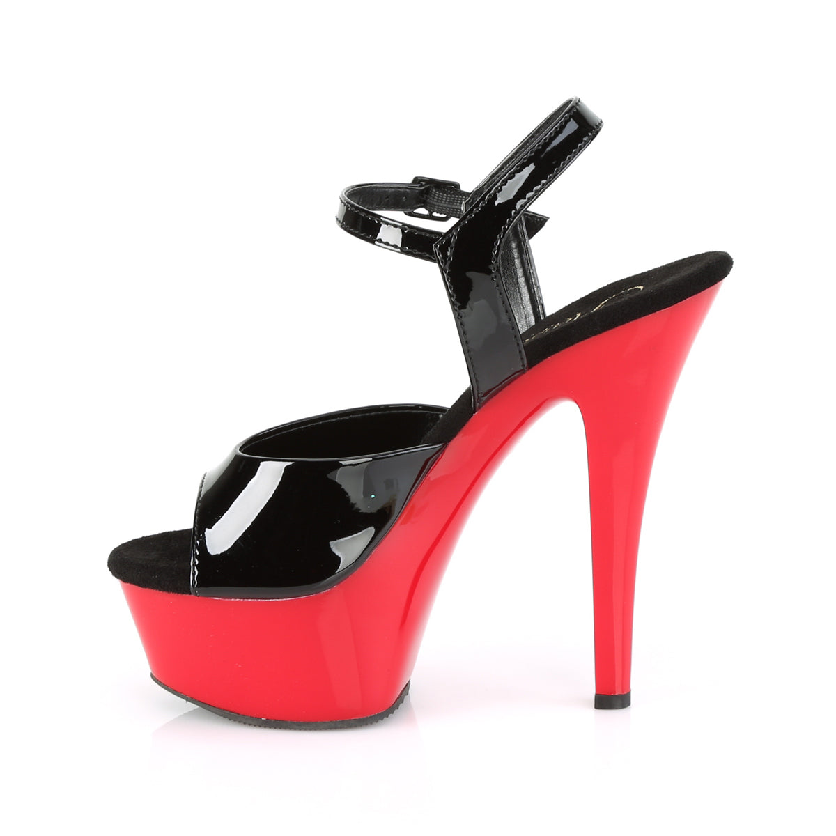 Pleaser Womens Sandals KISS-209 Blk Pat/Red
