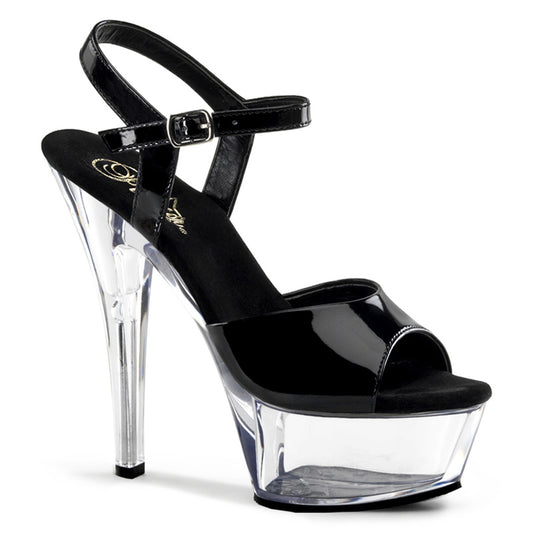 Pleaser Womens Sandals KISS-209 Blk Pat/Clr